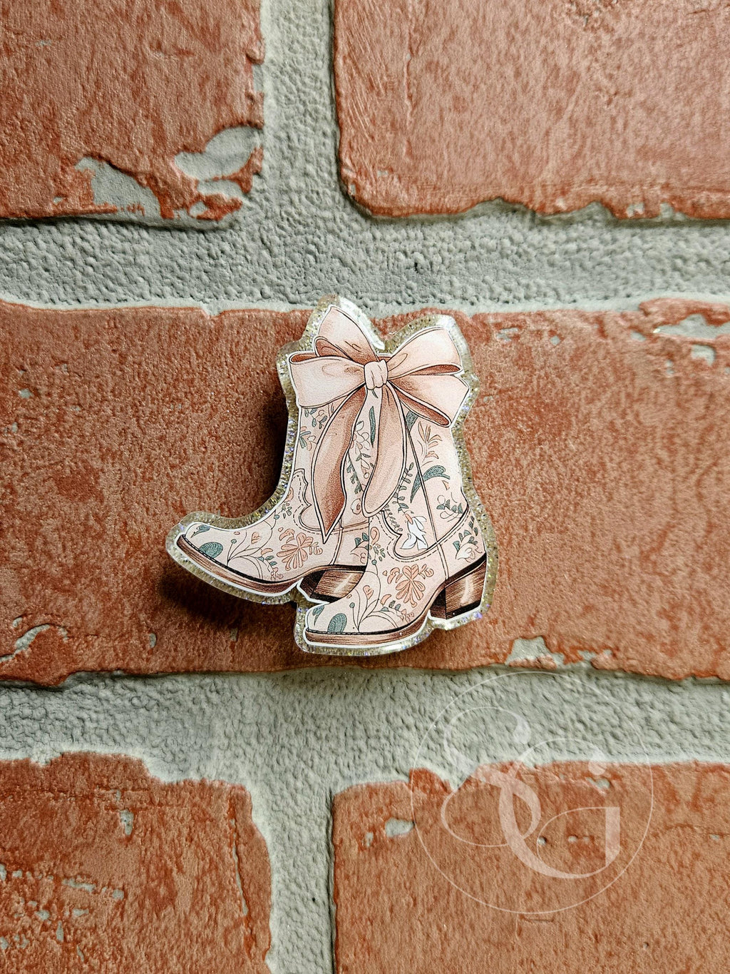 Beige Bow Boots and Flowers