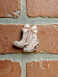 Beige Bow Boots and Flowers