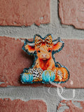 Highland Cow Fall Leopard Pumpkin