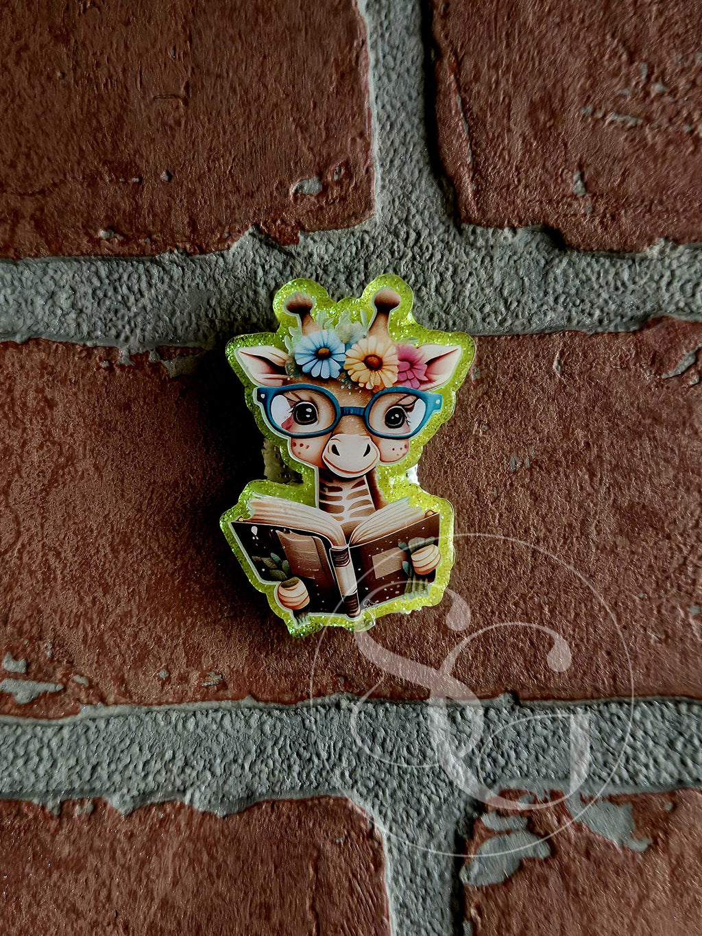 Cute Reading Giraffe