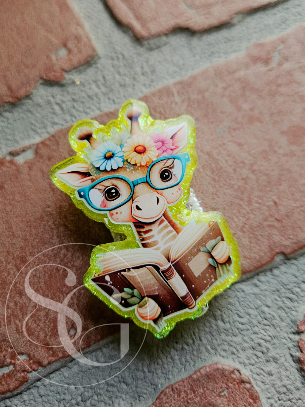 Cute Reading Giraffe