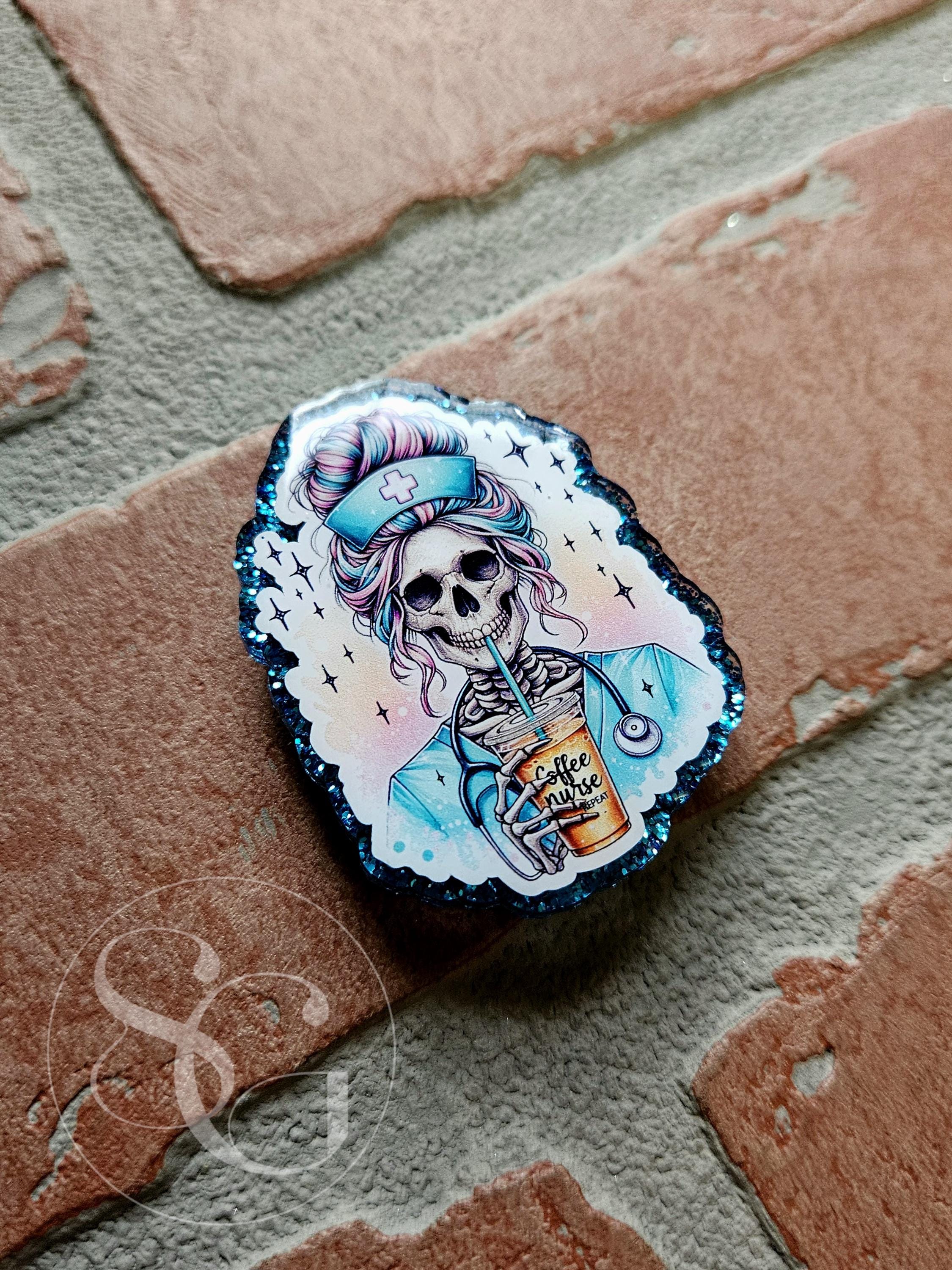 Skeleton Iced Coffee Nurse