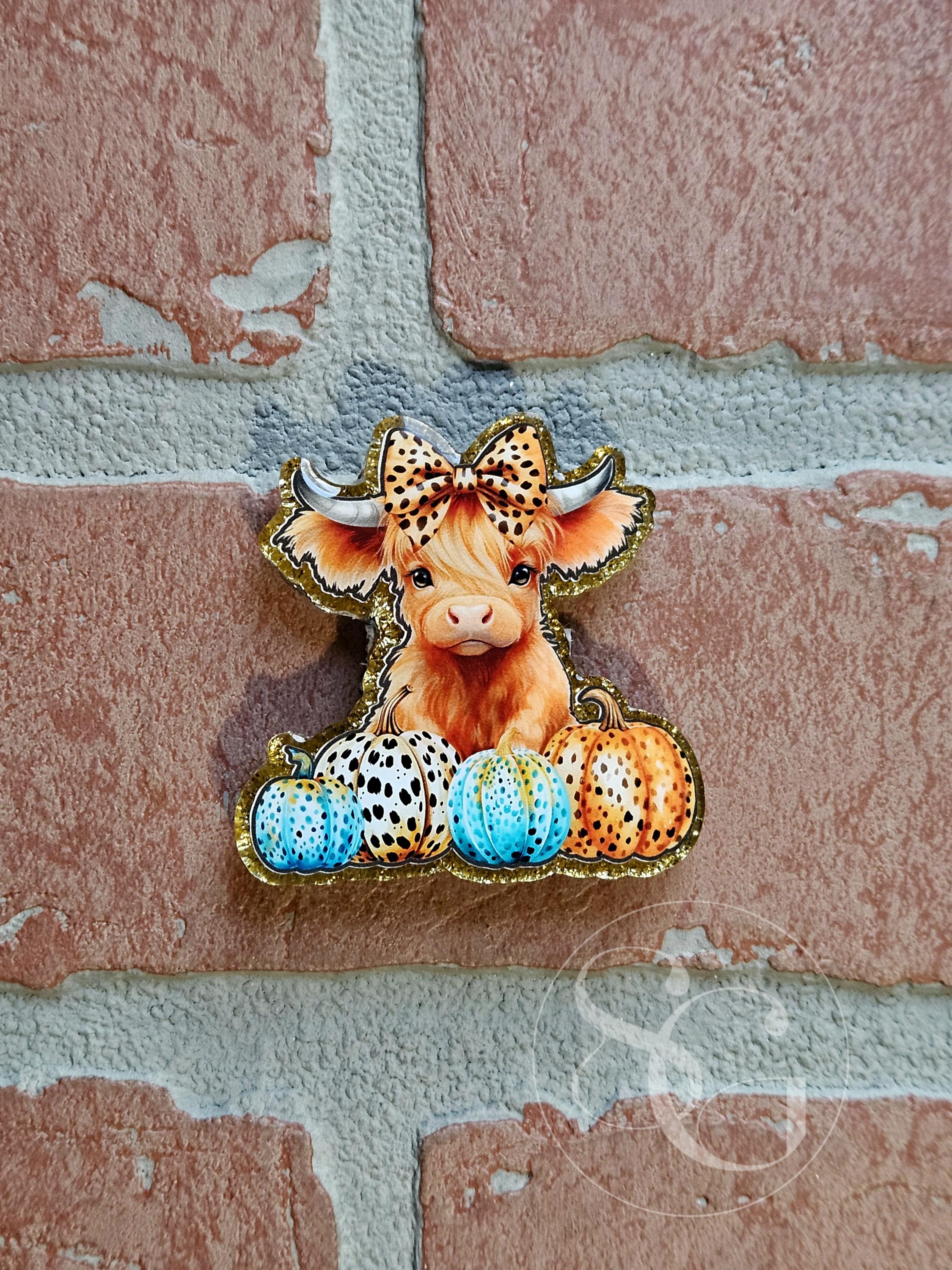Highland Cow Fall Leopard Pumpkin