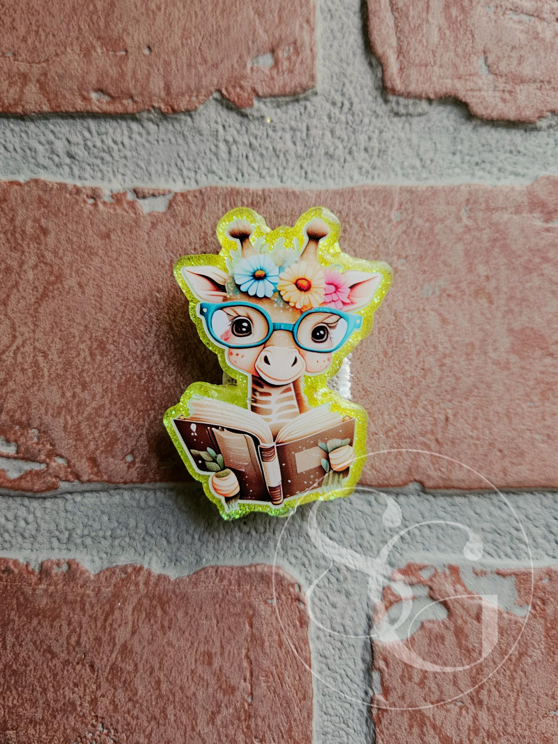 Cute Reading Giraffe